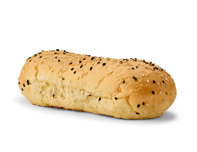 Pan de perro ajonjoli balnco y negro